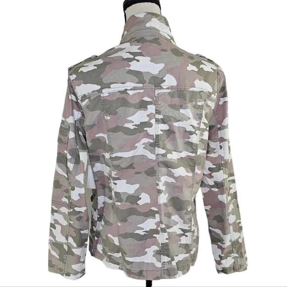 Kensie Jeans rose water camouflage moto jacket Size XL NWT - Picture 6 of 10
